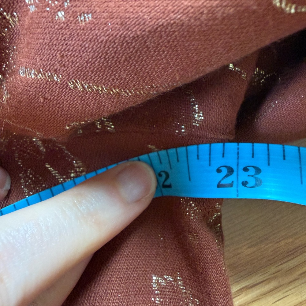 Apostrophe Rust Floral Jacquard Blazer Double Breasted Jacket Vintage Style - Picture 14 of 15